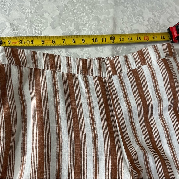 A New Approach ANA striped cropped Wide Leg Linen elastic waist pants Size XL - Picture 6 of 10